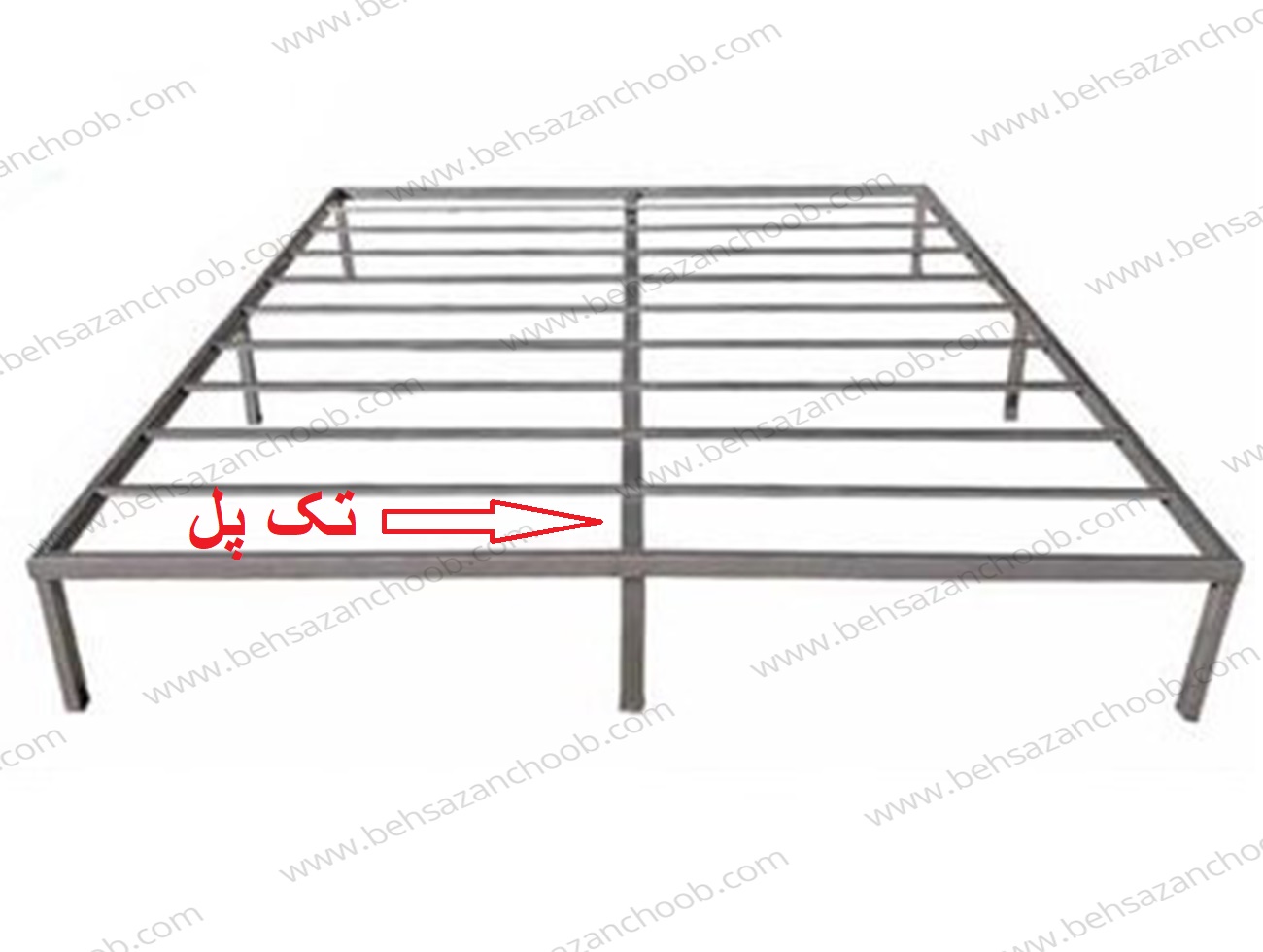 کفی تخت فلزی ساده تک پل base535